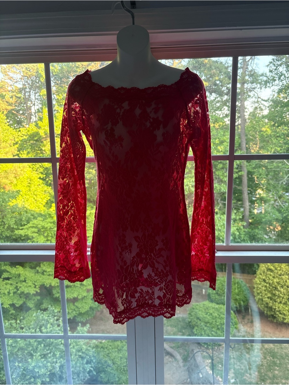 Vintage 2002 Victoria's Secret red lace mini dress